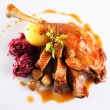gÃ¤nsebraten,knÃ¶del,rotkraut/roast goose